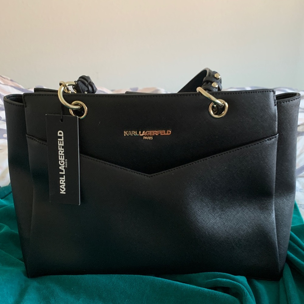 NWT Karl Lagerfeld Paris Dore Black handbag